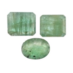 Green Emerald – 14.02 Carats (Ratti-15.49) Panna ~ 3 Pcs Seller Pack